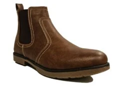 Charles Southwell Chelsea Boots Mens Pull On Ankle Boots Size 7 8 9 10 11 12 Brown