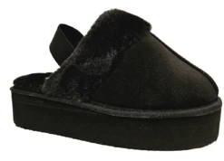 Krush Platform Slippers Ladies Slingback Mules Size 3 4 5 6 7 8 Black