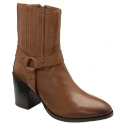 Tan Leather Ohey Zip-Up Mid-Calf Boots | Ravel