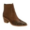 Tan & Snake-Print Leather Galmoy Heeled Ankle Boots | Ravel -Shoes Sale Store tan snake print leather galmoy heeled ankle boots ravel p1742 10210 medium