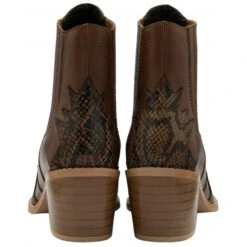 Tan & Snake-Print Leather Galmoy Heeled Ankle Boots | Ravel -Shoes Sale Store tan snake print leather galmoy heeled ankle boots ravel p1742 10212 medium