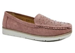 Dr Keller Loafers Diamante Shoes Womens Slip On Jewelled Loafers Pink Shoes Size